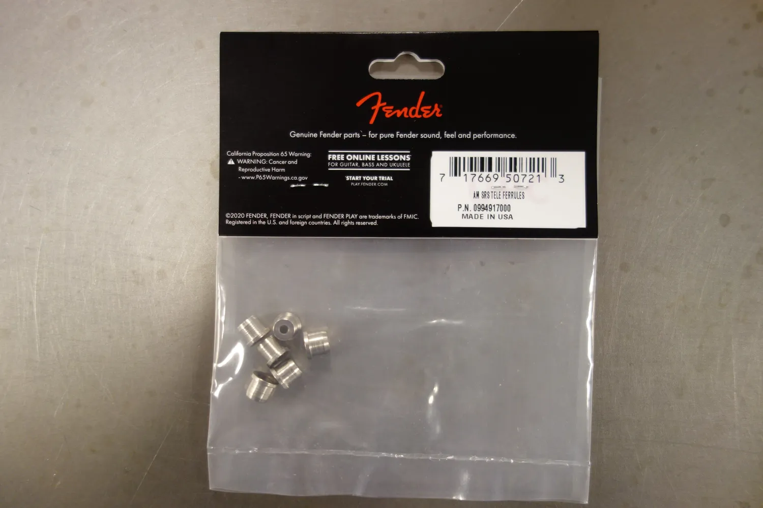 Fender American Standard Tele snaarhulzen staal 6 stuks