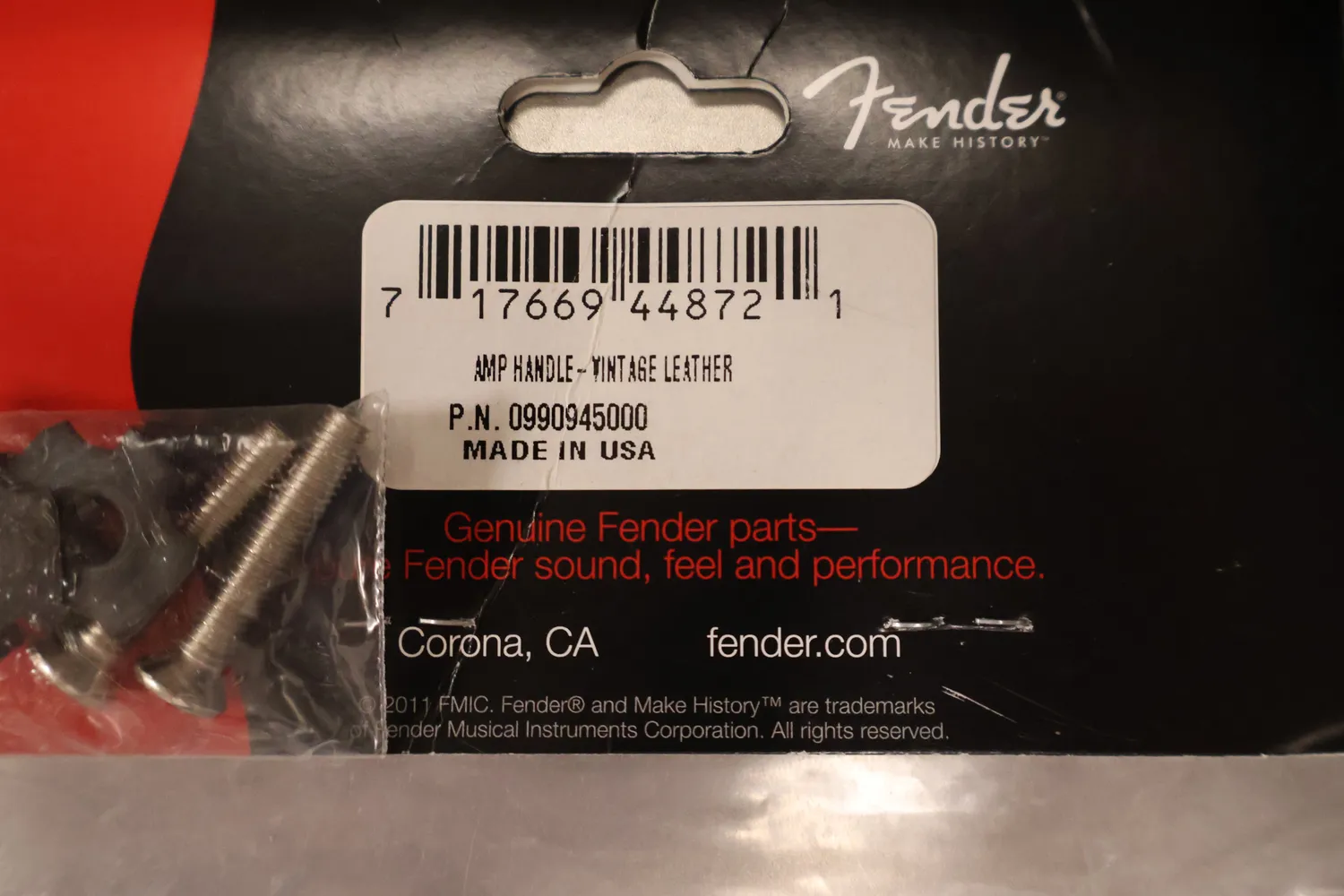 Fender Pure Vintage versterkergreep leer bruin 2-schroefs