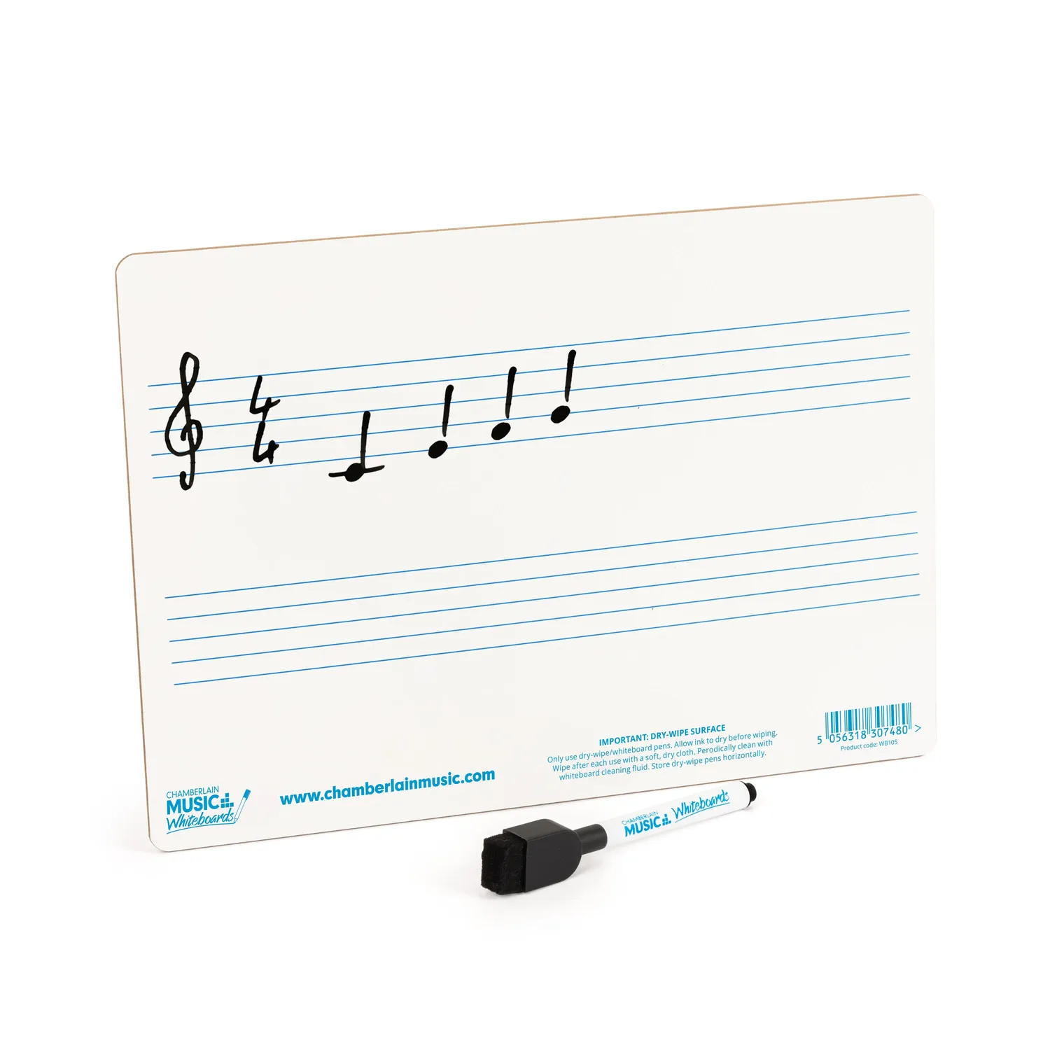 Chamberlain Music whiteboard A4 notenbalk 12-pack 2 balken