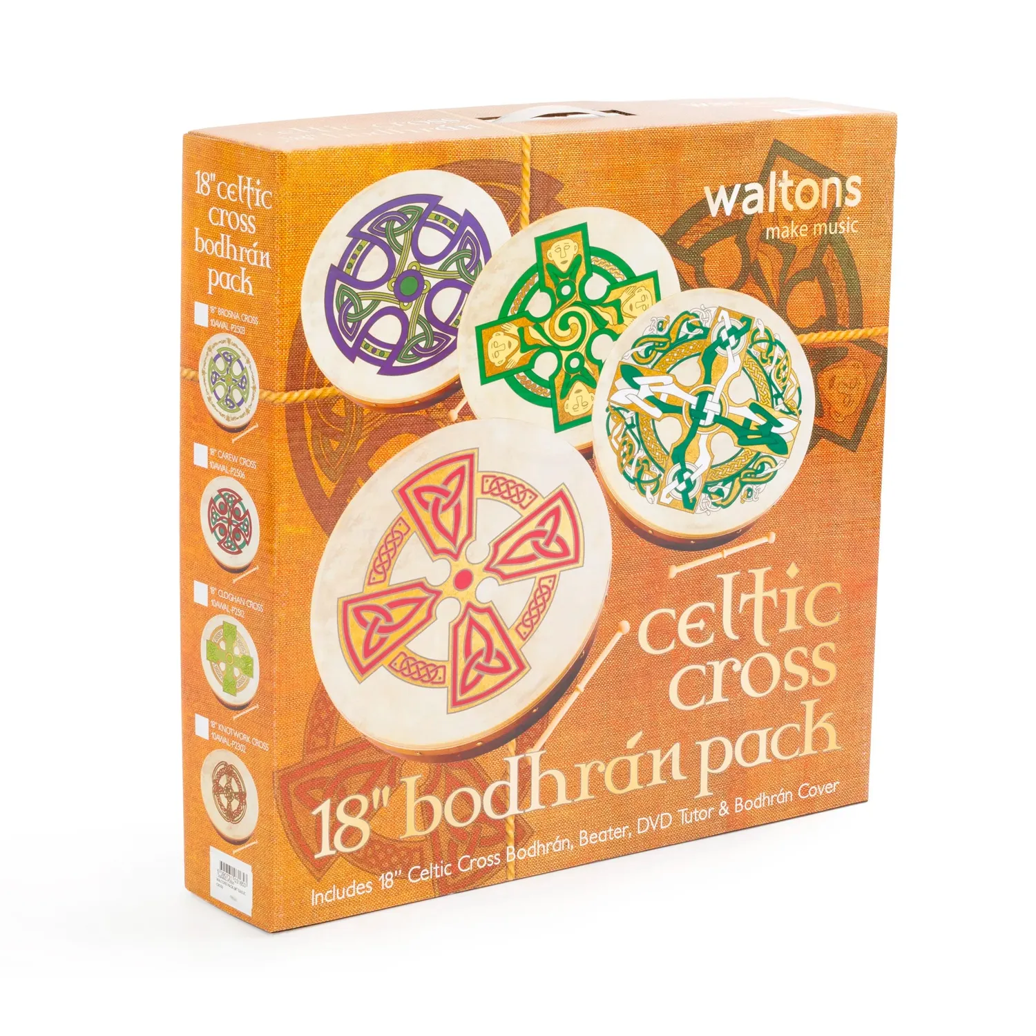 Percussion Plus Gaelic Cross bodhran 18 inch met tas