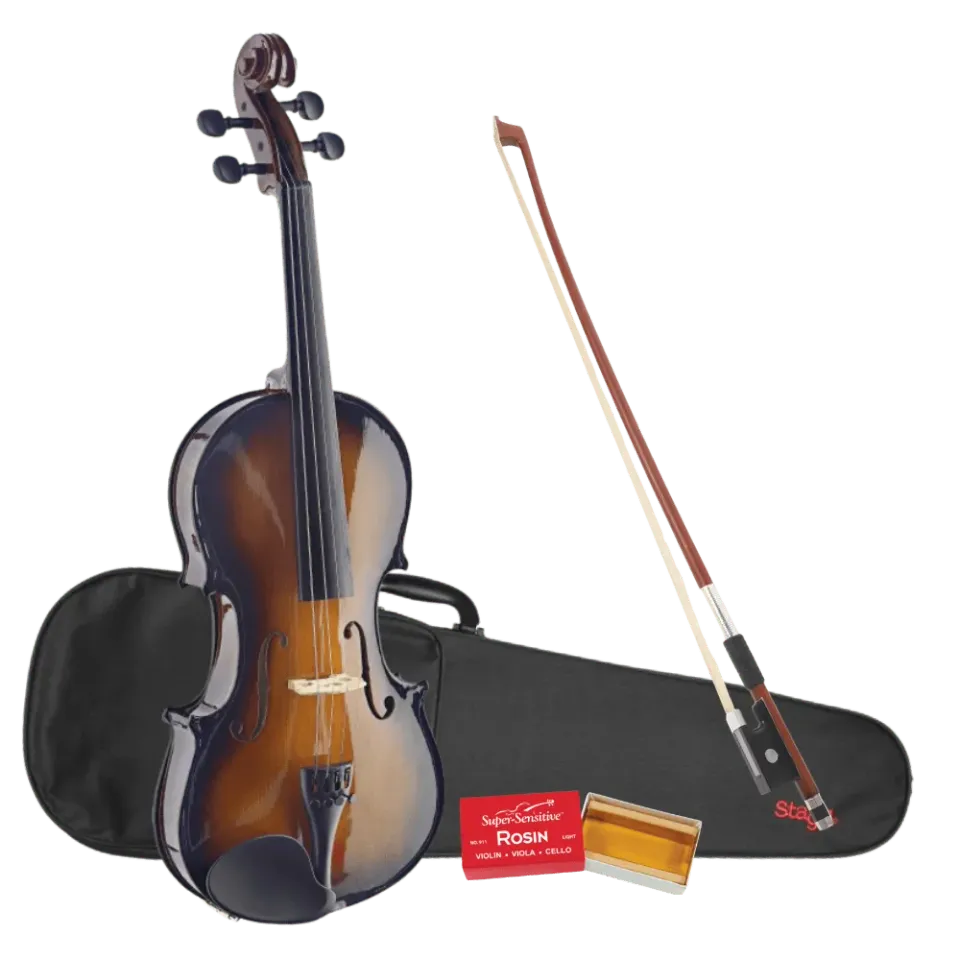 Stagg VN4/4-SB viool starterset 4/4 Sunburst compleet