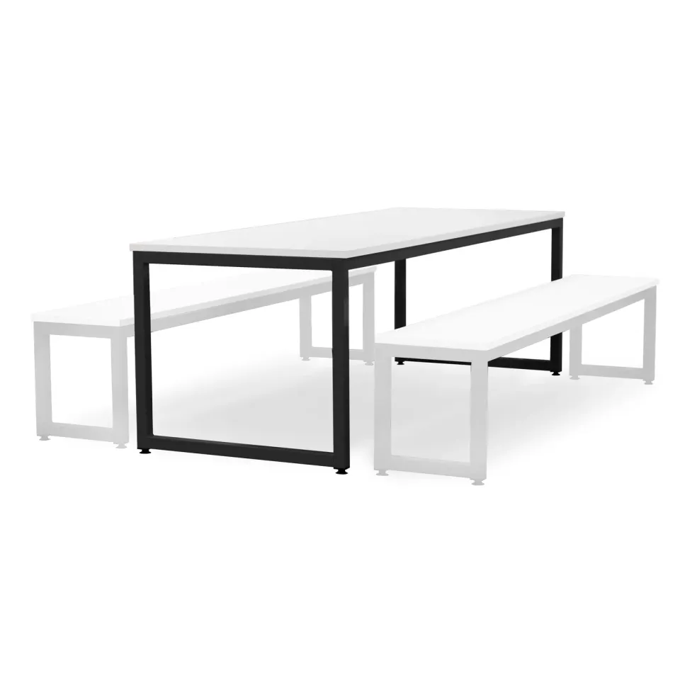 Monarch eettafel school wit blad stalen frame