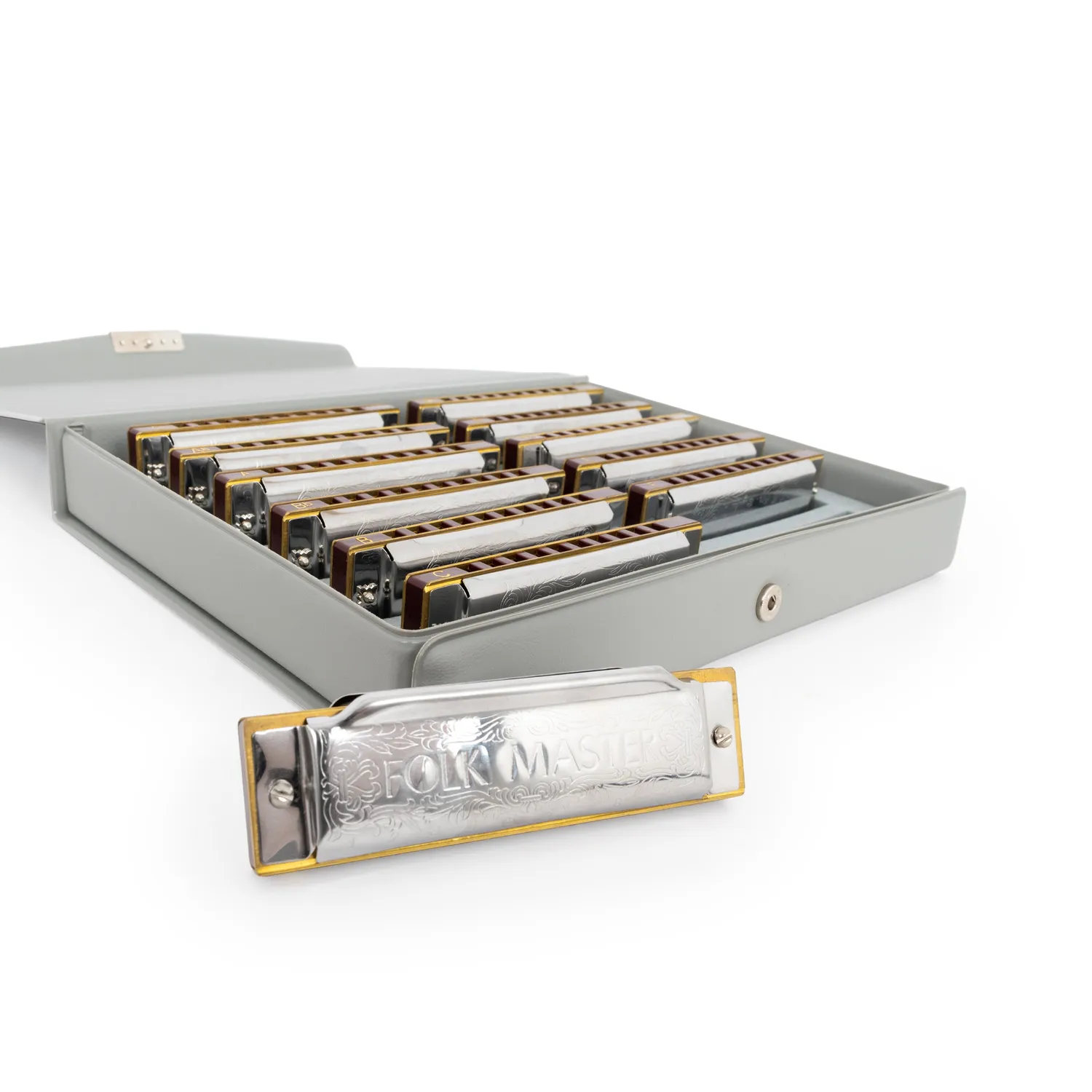 Suzuki Folkmaster mondharmonica set 12 stuks diatonisch