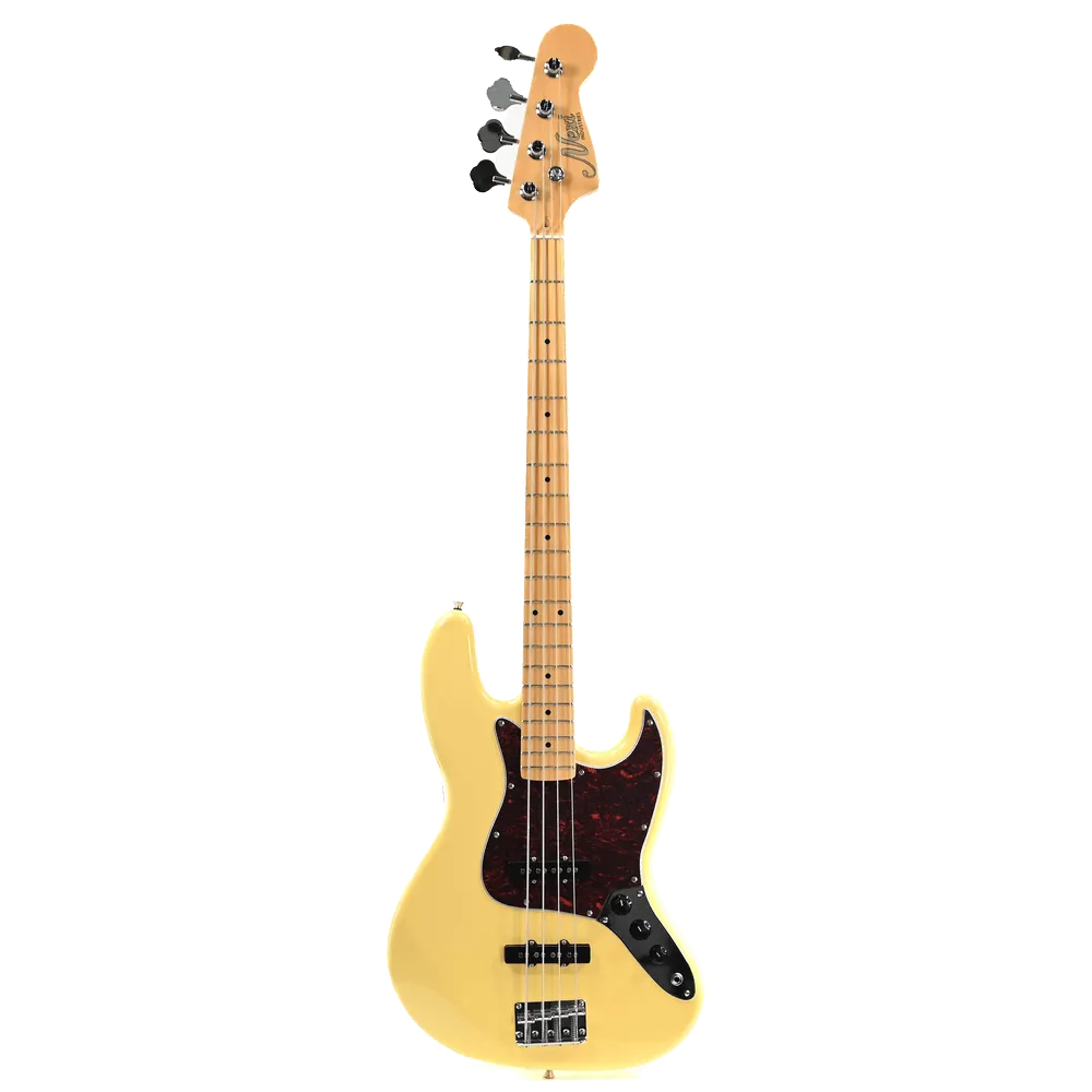MAI Starter Jazz Bass basgitaar starterset Vintage White 2-pickup