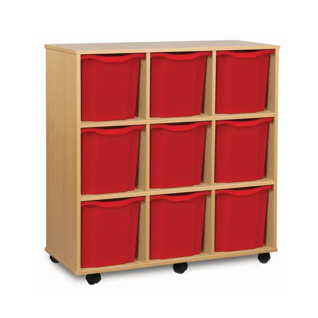 Monarch 9 ladekast 3x3 opbergkast blauw met 8 trays