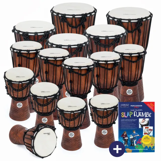 Percussion Plus Jammer djembé 15 stuks touwgestemd schoolset