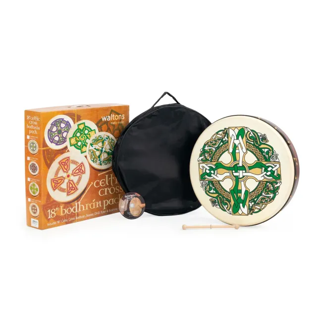Percussion Plus Gaelic Cross bodhran 18 inch met tas