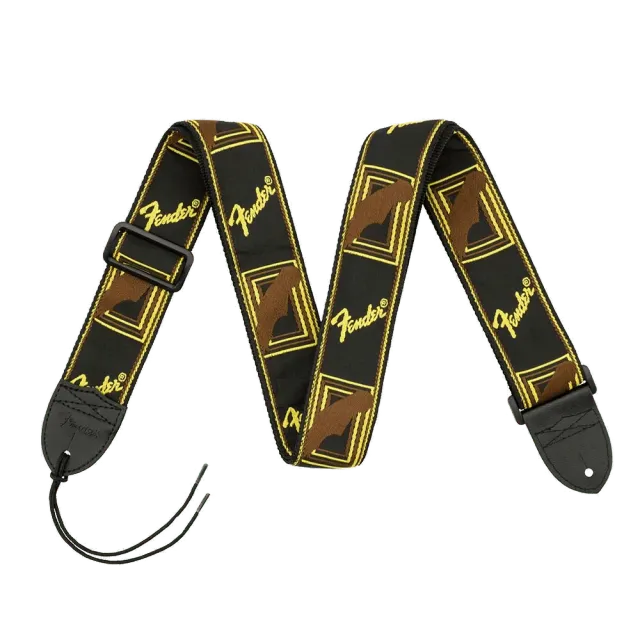 Fender Monogrammed gitaarband 2" zwart geel