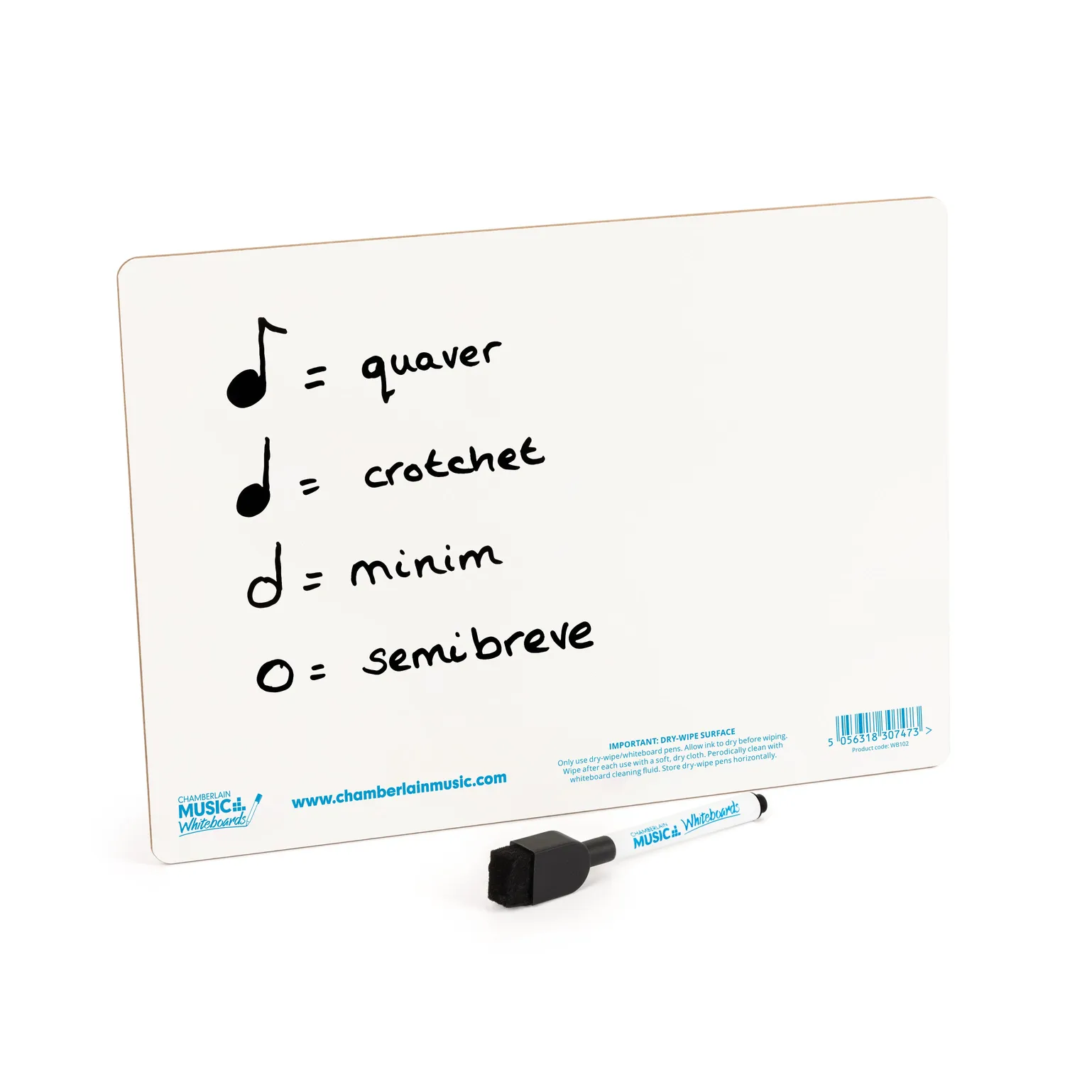 Chamberlain Music WB102 whiteboard A4 dubbelzijdig