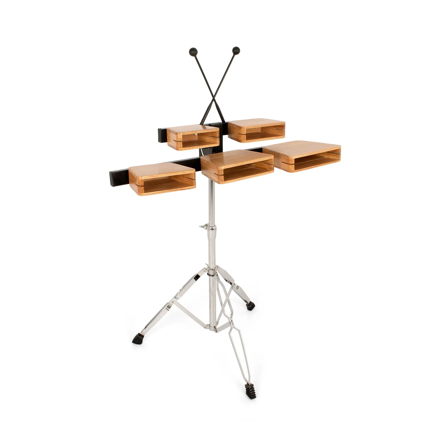 Percussion Plus temple blocks 5 blokken met statief