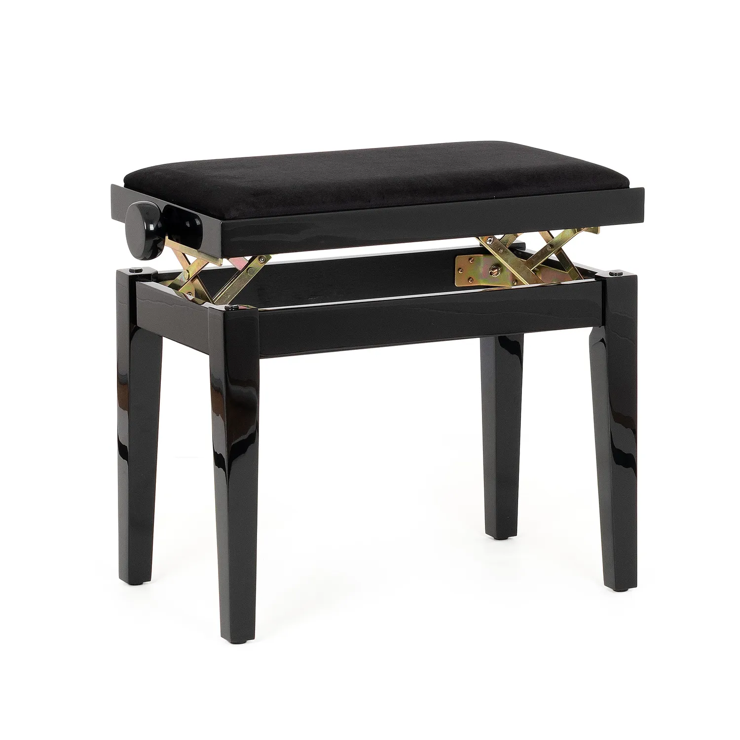 Musisca verstelbare pianokruk mahonie fluweel 46-56 cm