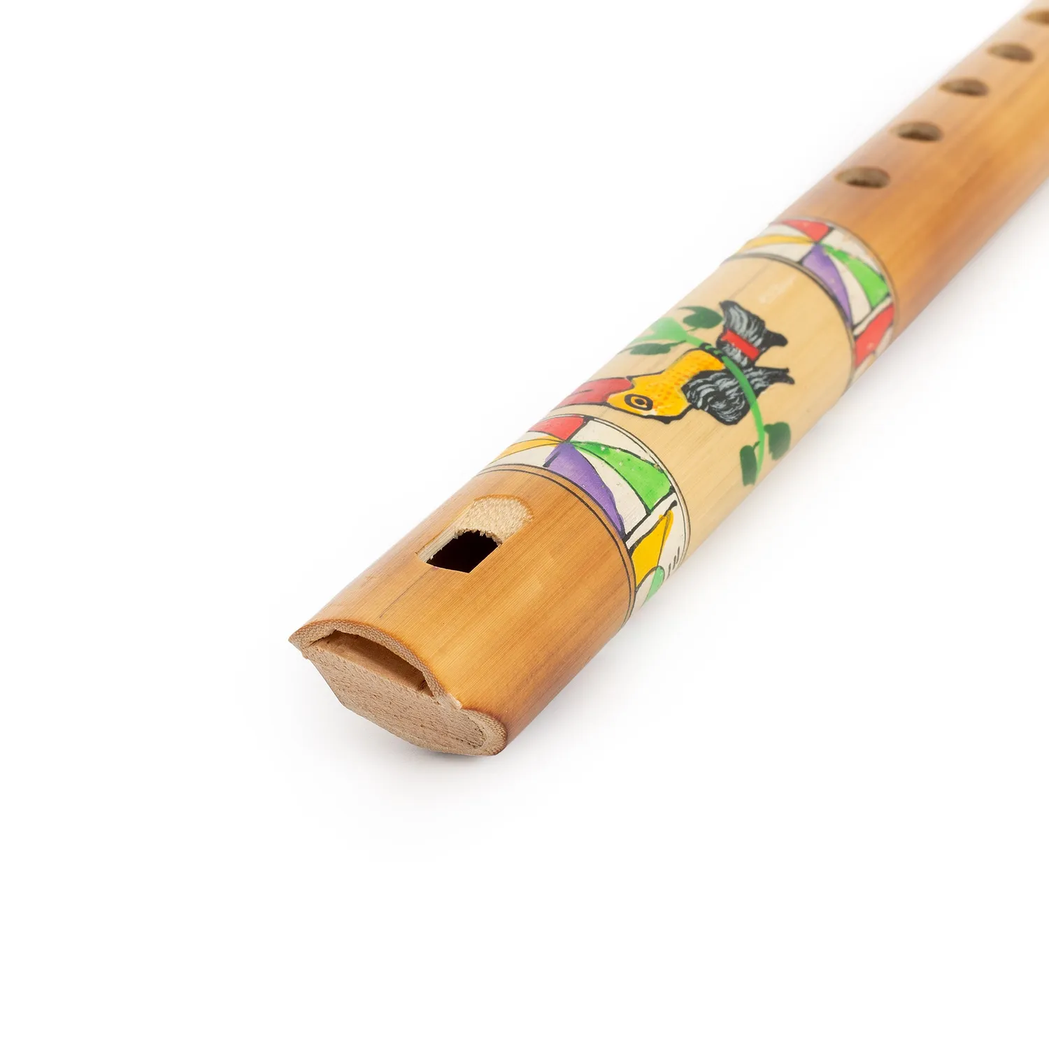 Percussion Plus Honestly Made fluit bamboe Peruaans beschilderd