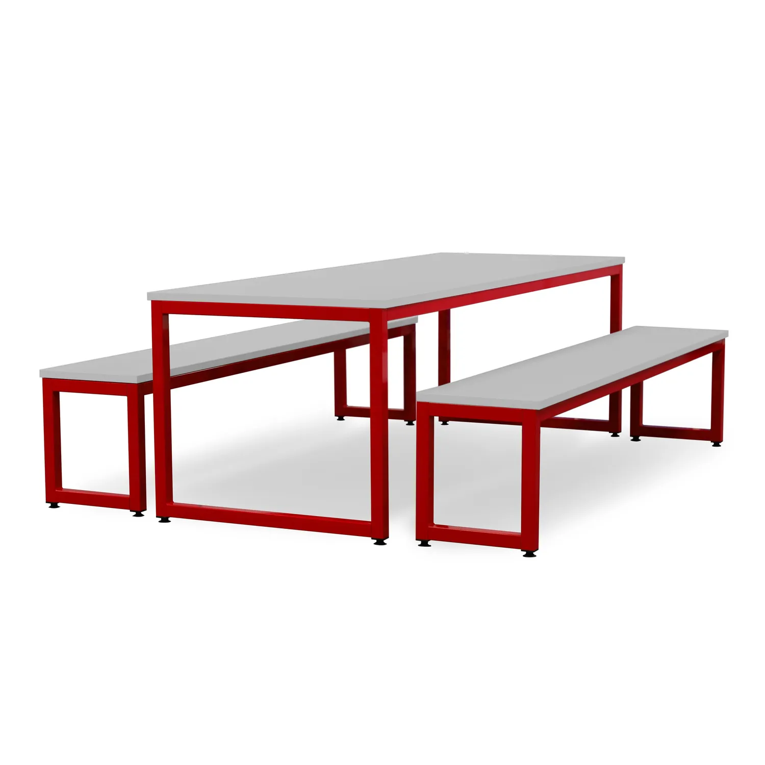 Monarch eettafel met banken school donkergrijs
