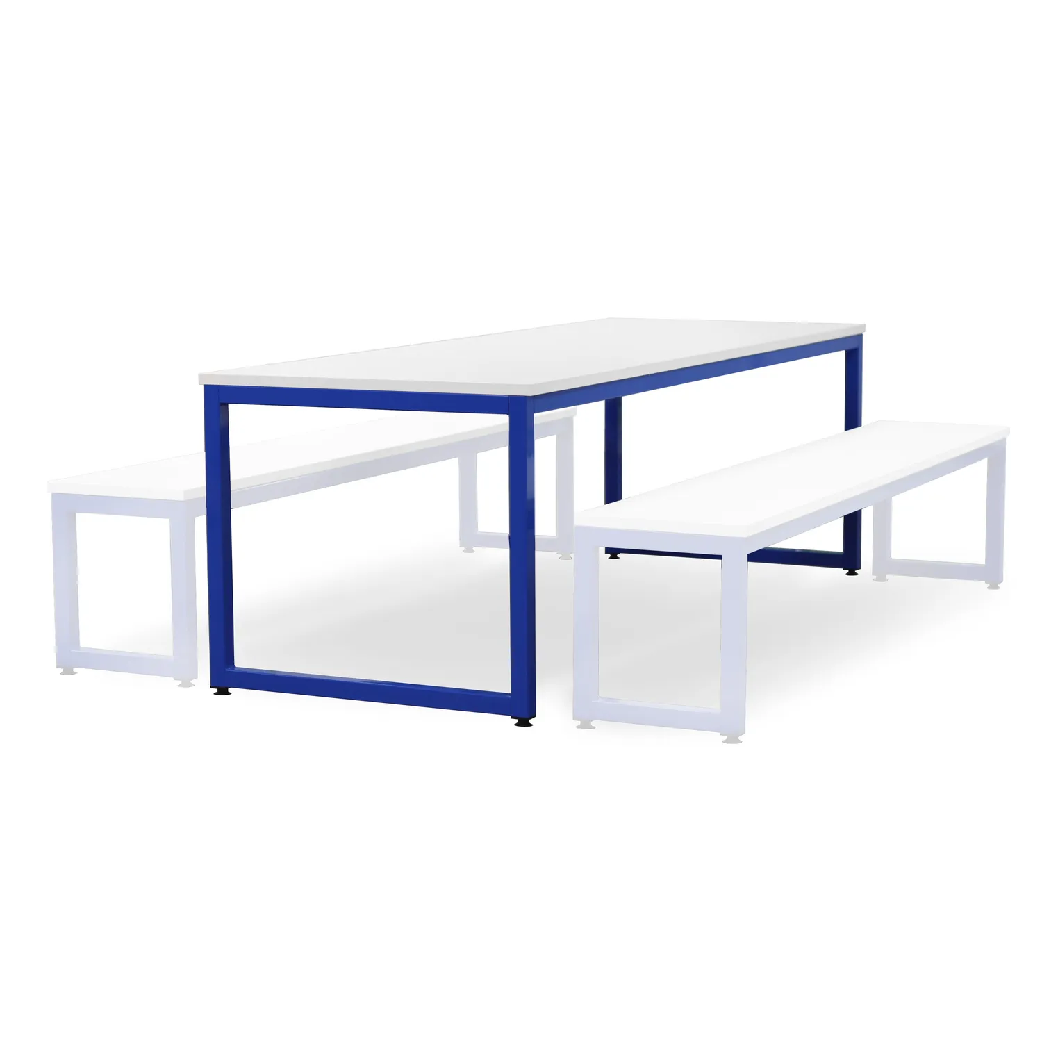 Monarch eettafel school wit blad stalen frame