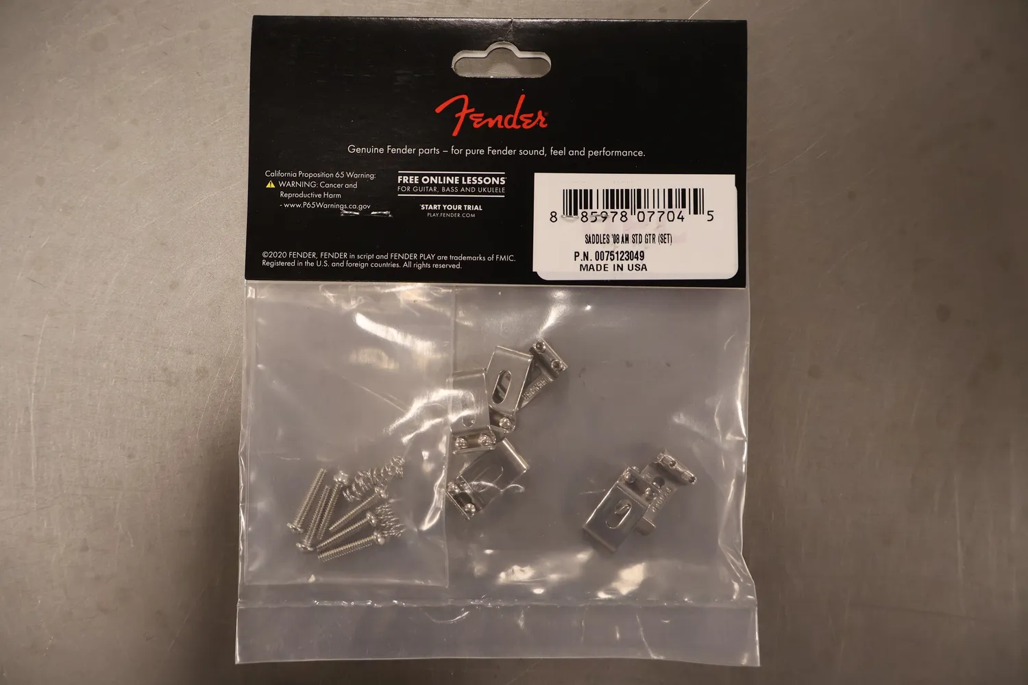 Fender American Standard Strat brugzadels nikkel set 6