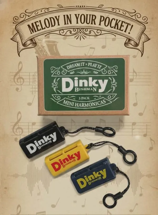 Bushman Dinky mini mondharmonica 3-pack G A C