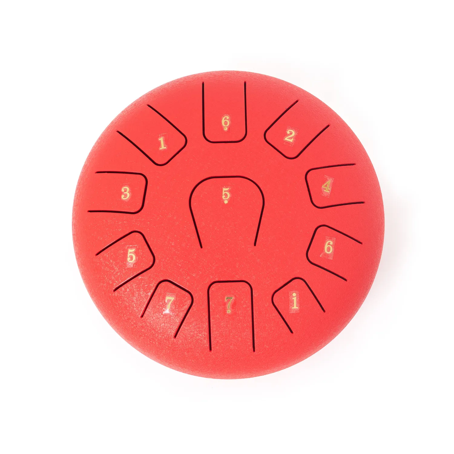 Percussion Plus steel tongue drum 8 inch rood met tassen