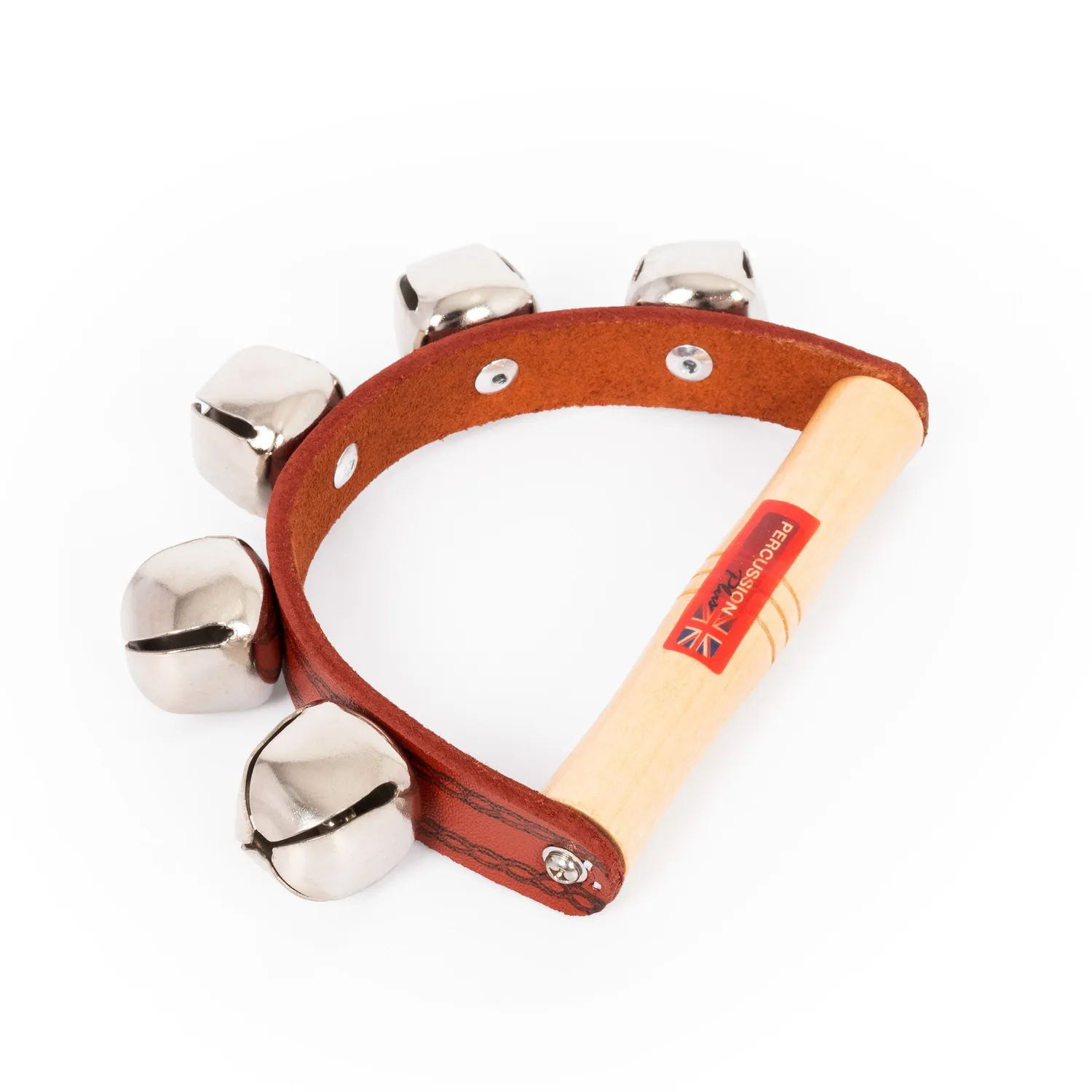 Percussion Plus Sleigh Bells bel 5 bellen houten steel