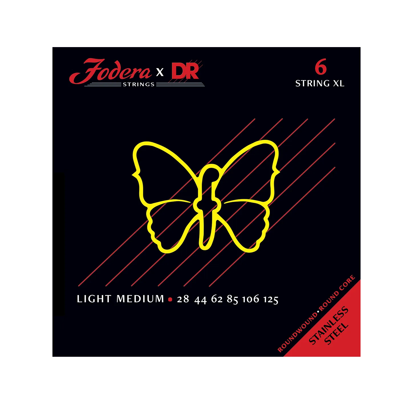 Fodera 28125 basgitaarsnaren 6-snarig Light Medium 3-pack