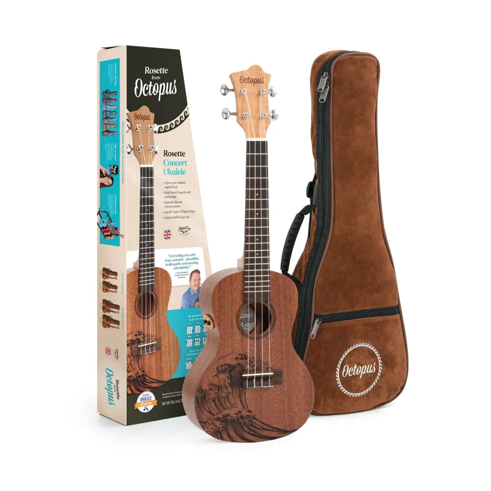 Octopus Rosette concert ukelele elektro wave motief