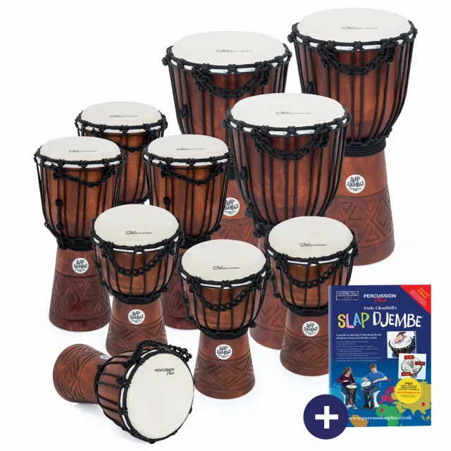 Percussion Plus Jammer djembe 10-pack touwgestemd geitenvel
