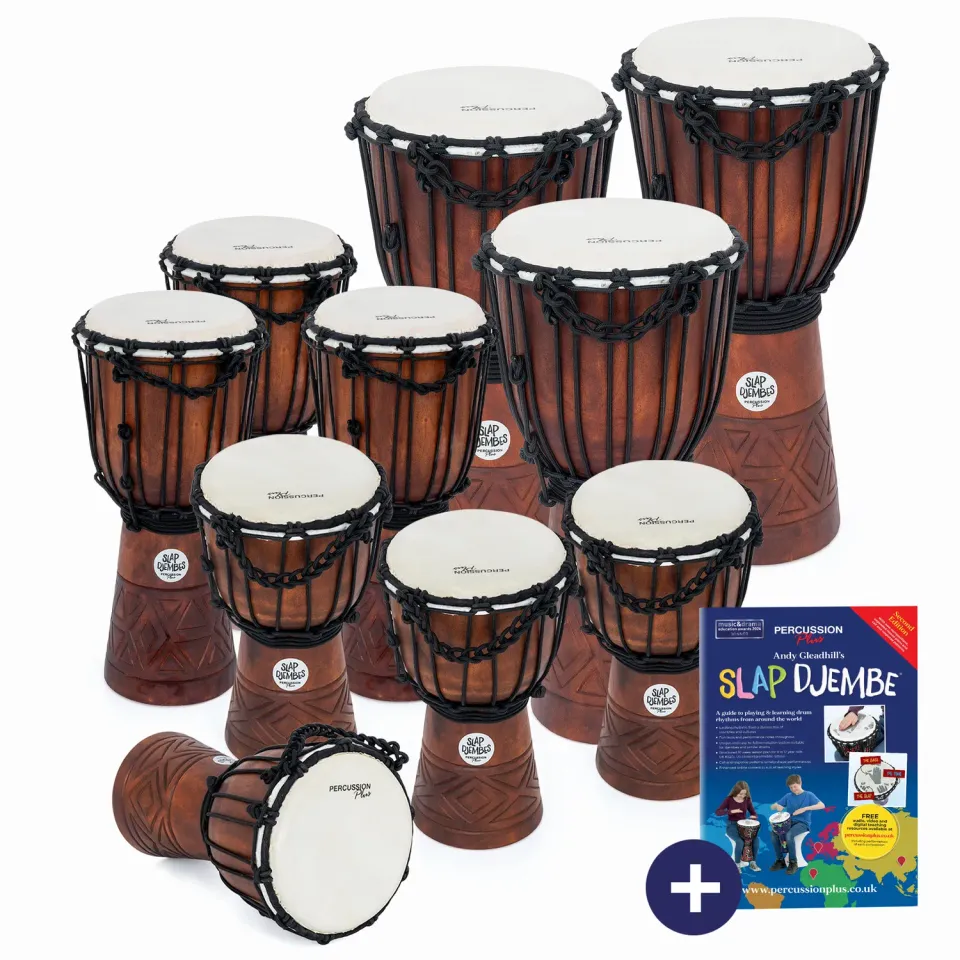 Percussion Plus Jammer djembe 10-pack touwgestemd geitenvel