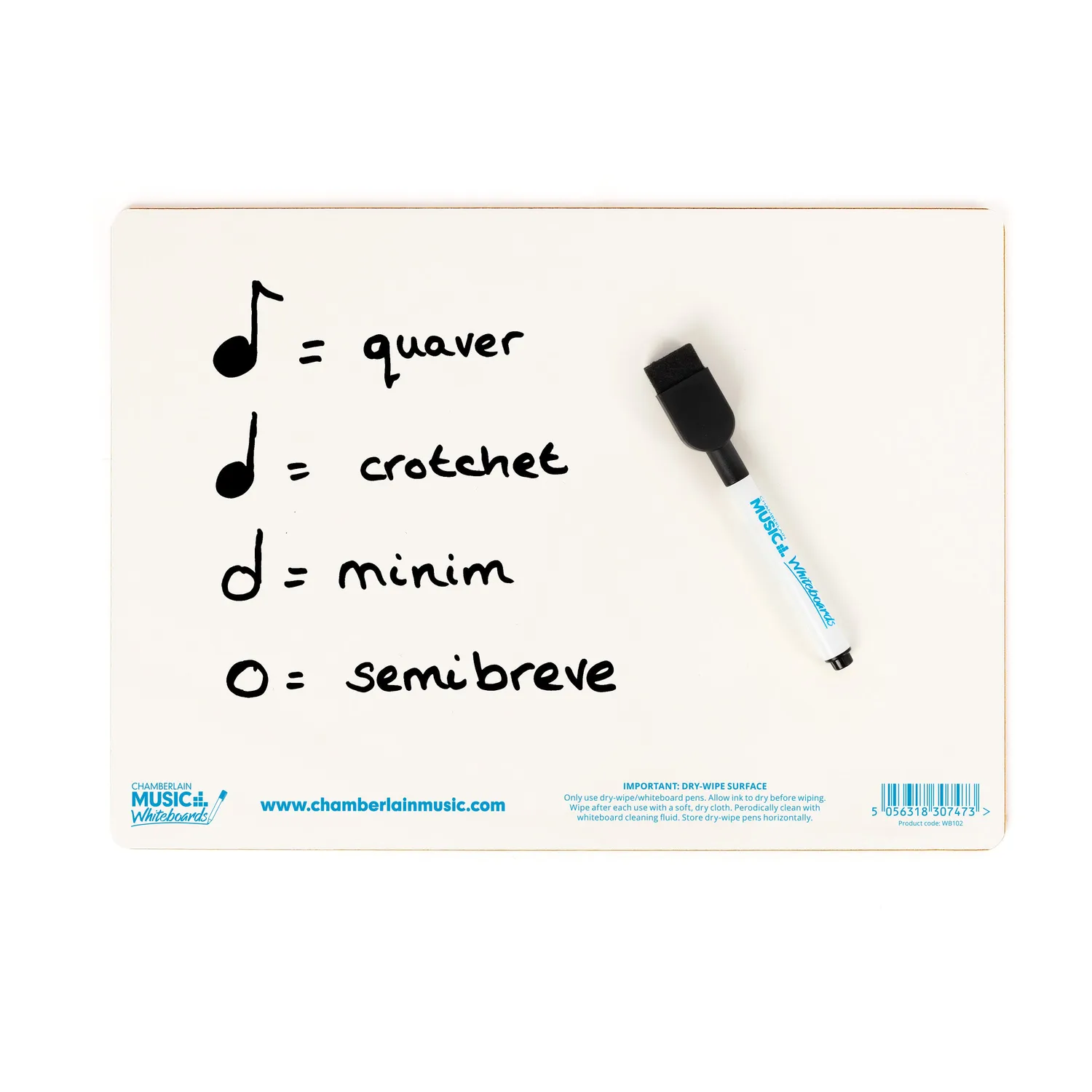 Chamberlain Music whiteboard A4 12-pack dubbelzijdig