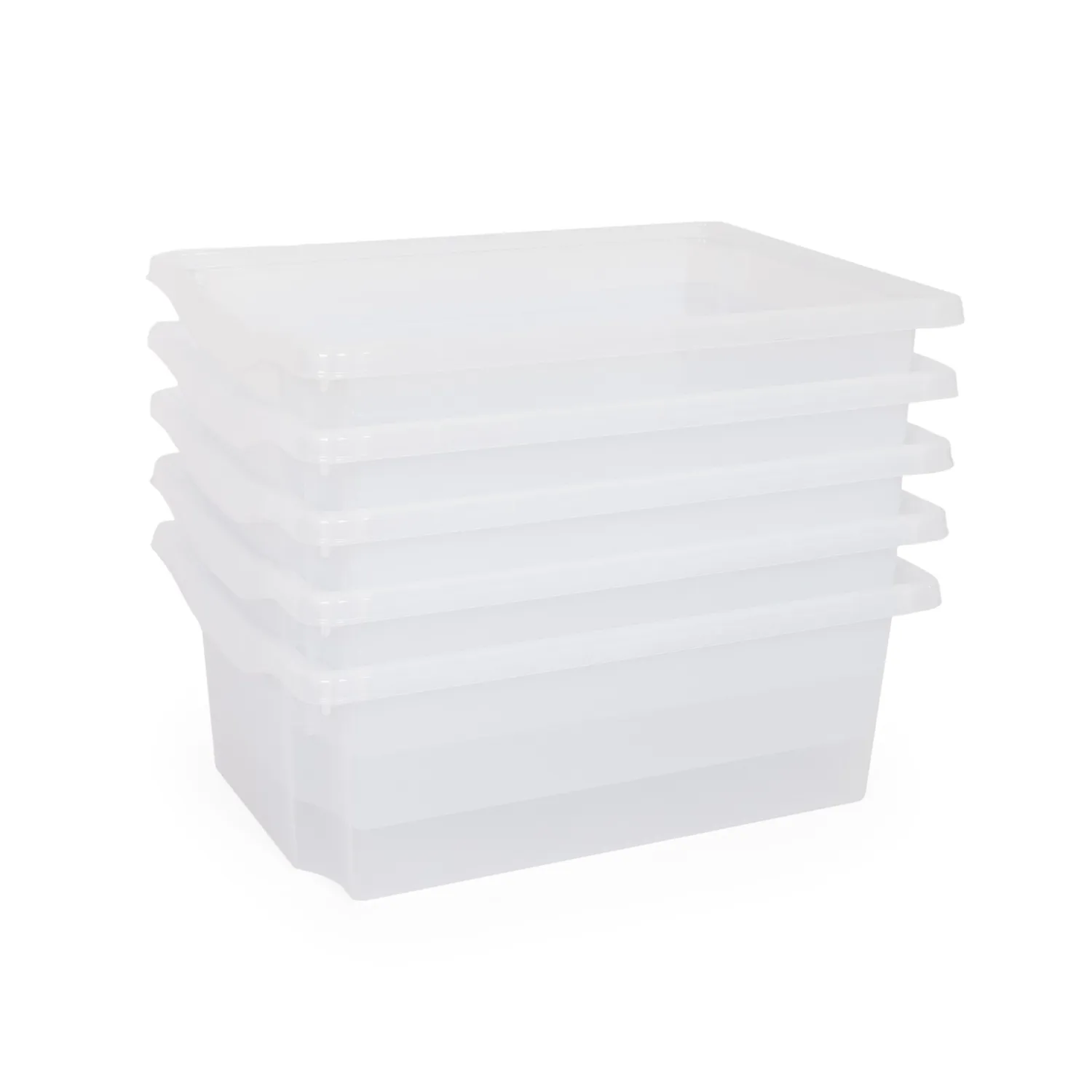 Monarch 20L opbergbox met deksel transparant 5 stuks extra sterk