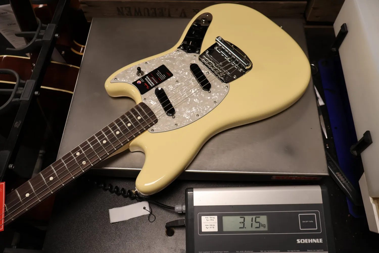Fender American Performer Mustang elektrische gitaar vintage white