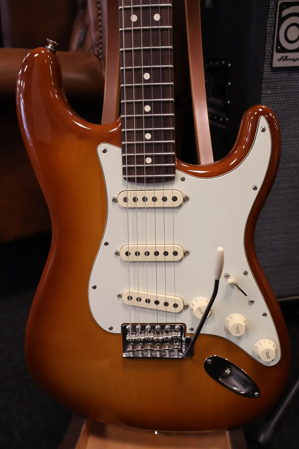 Fender American Performer Stratocaster elektrische gitaar Honey Burst