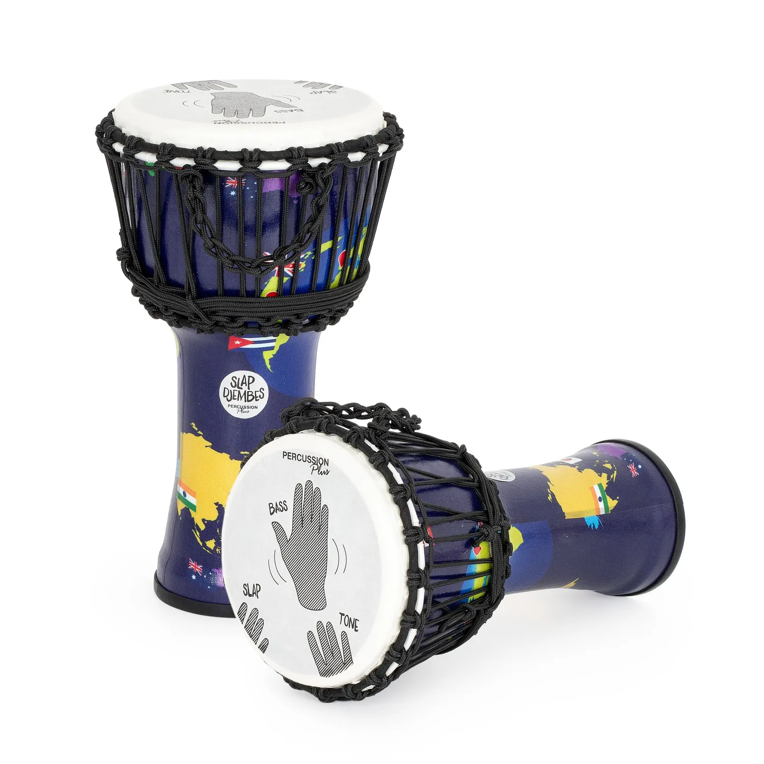 Percussion Plus World Slap Djembe set 4 stuks touwgestemd