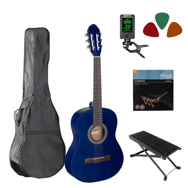 MAI Starter 1/2 klassieke gitaar starterset blauw
