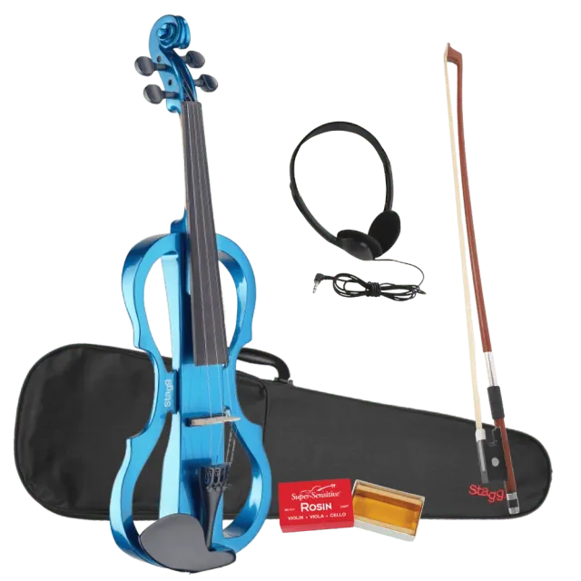Stagg EVN X-4/4 elektrische viool blauw startersset