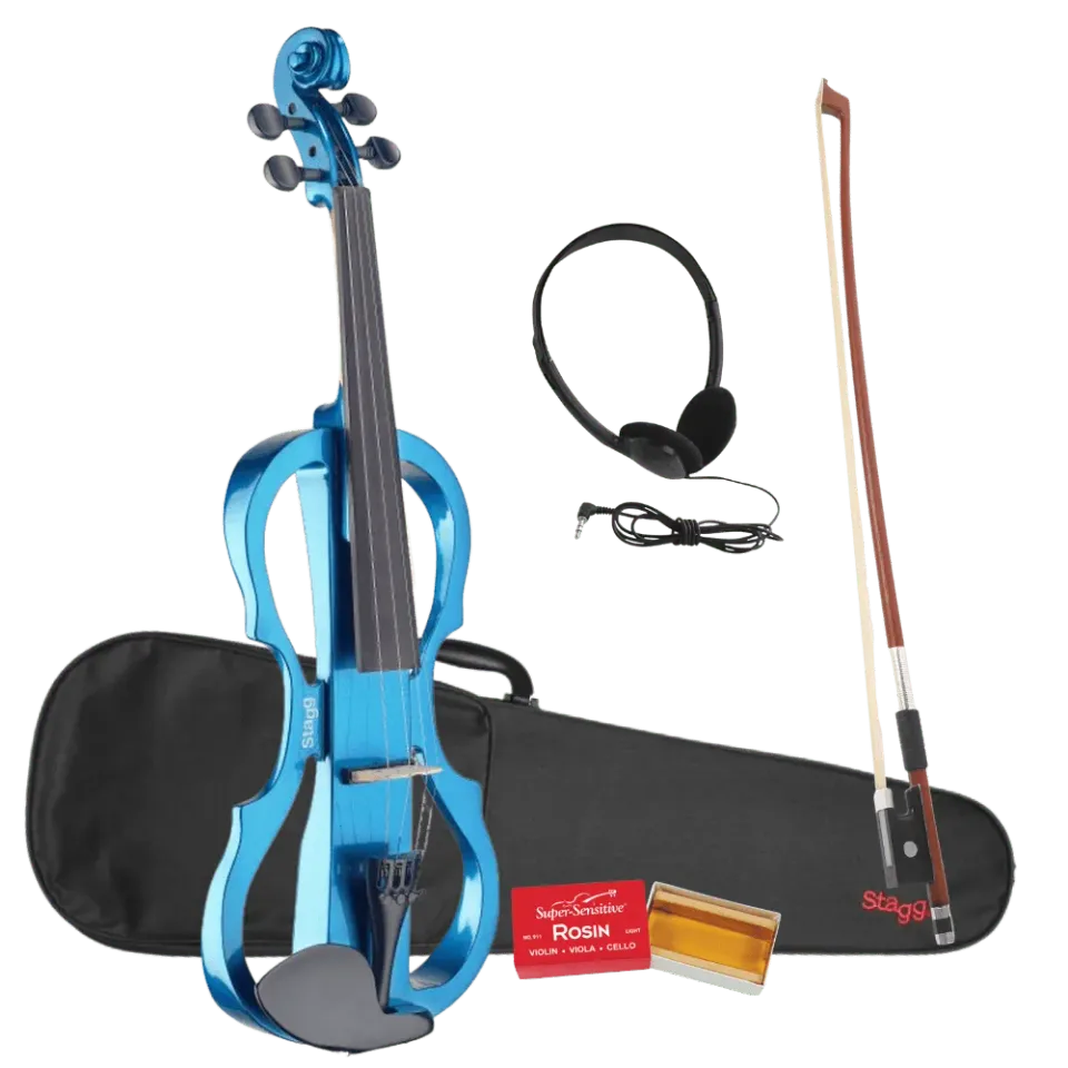 Stagg EVN X-4/4 elektrische viool blauw startersset