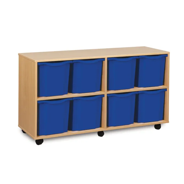 Monarch 8 opbergunit blauw beuken 8 quad bakken wielen