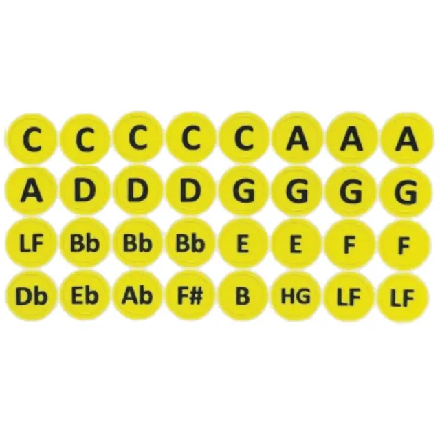 Bushman toetsstickers mondharmonica toonsoort set