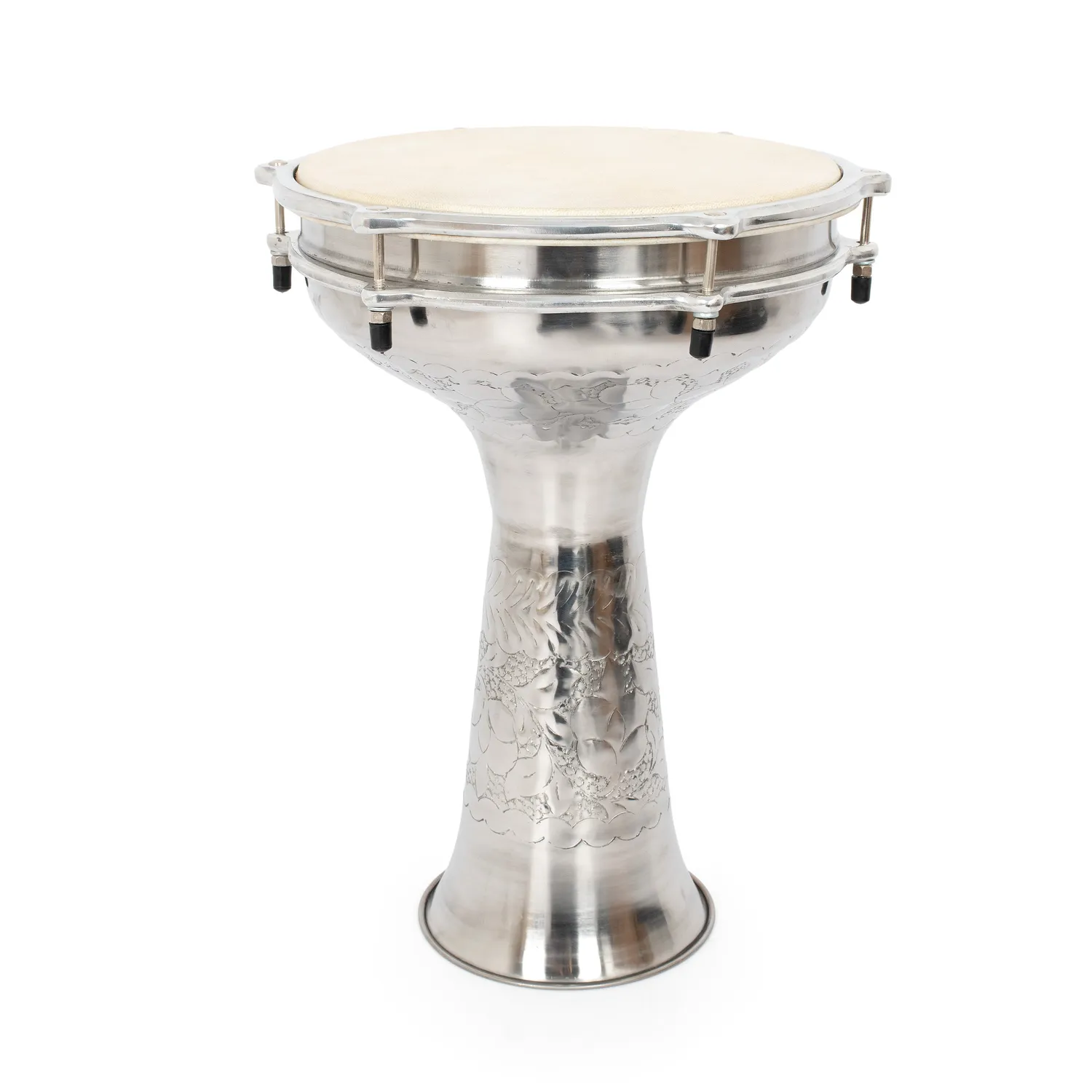 Percussion Plus doumbek nikkel 10 inch bewerkt
