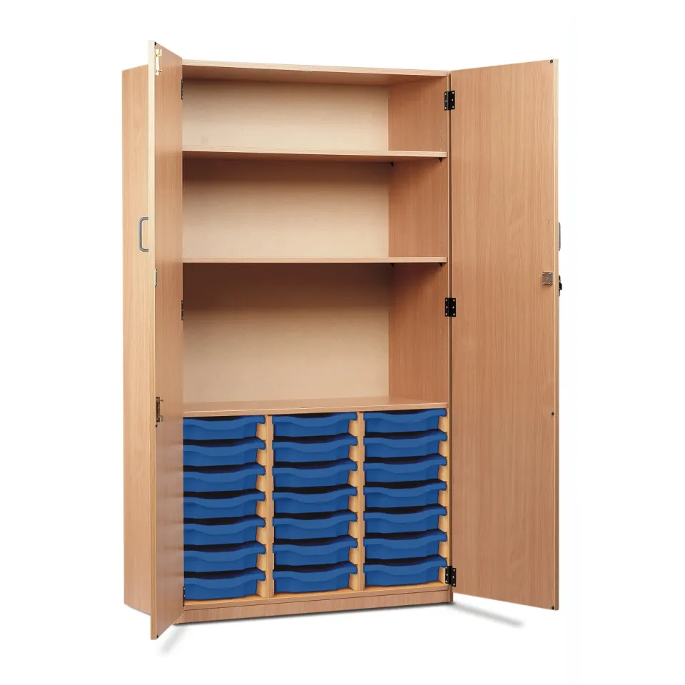 Monarch 21 opbergkast beuken blauw 21 trays