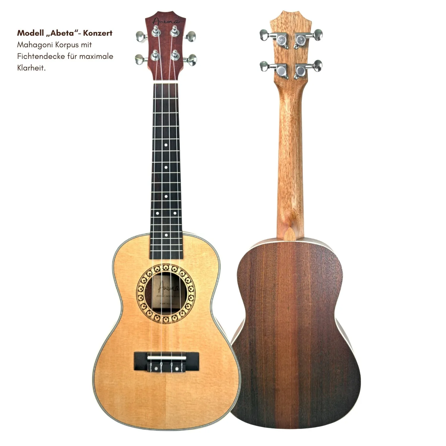 Plaschke ANIMA concert ukulele sparren mahonie complete set