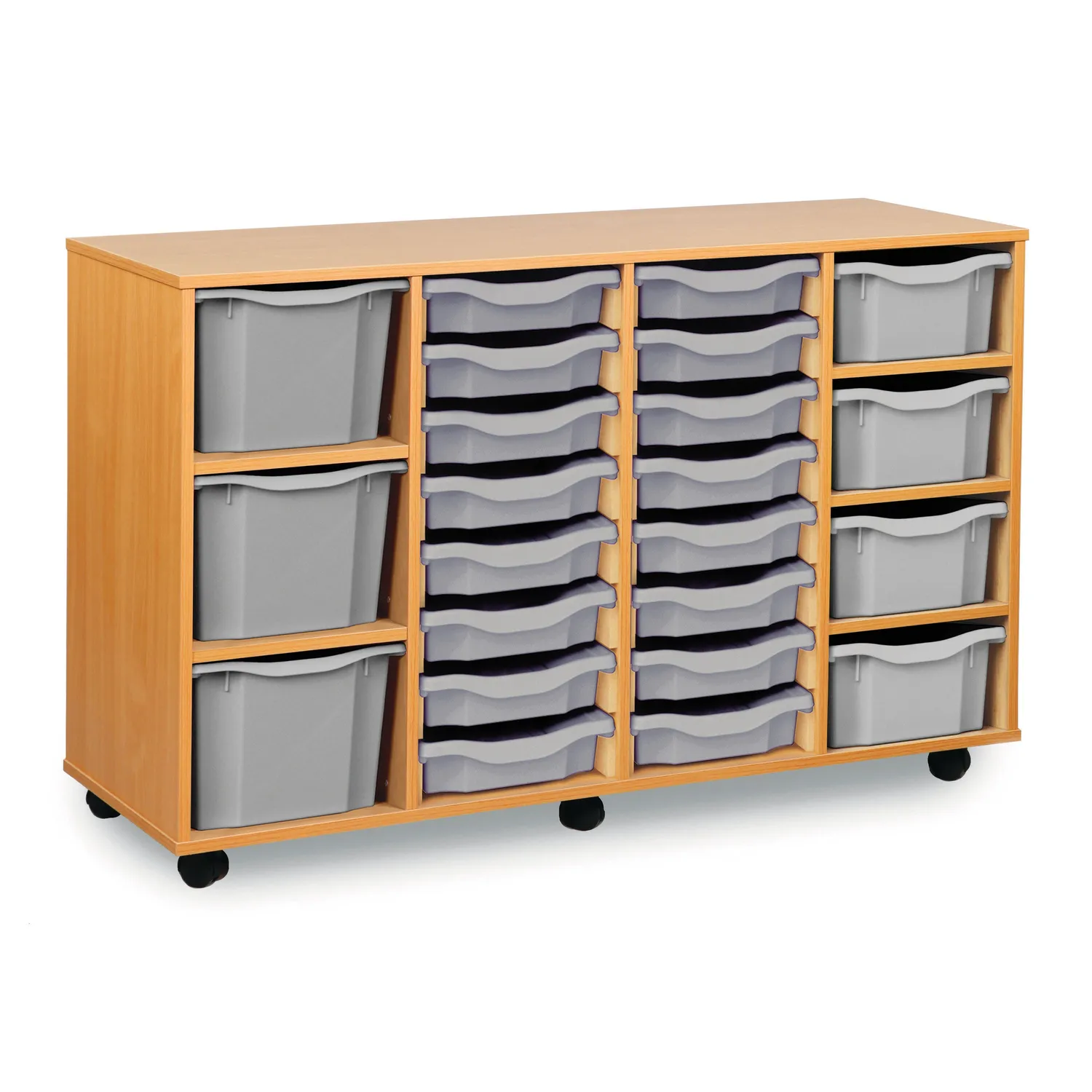 Monarch combinatie ladekast opbergkast beuken 23 trays