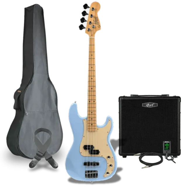 MAI Starter Series P-Bass basgitaar blauw set