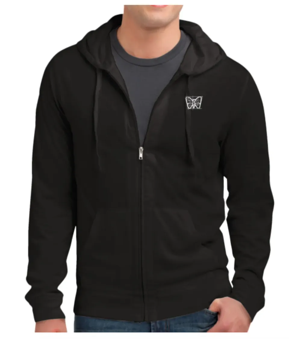 Fodera Sketch hoodie met rits zwart katoen Large