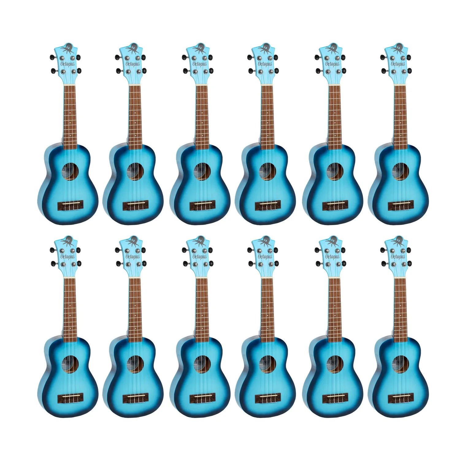 Octopus Academy sopraan ukelele 12-pack met gigbag