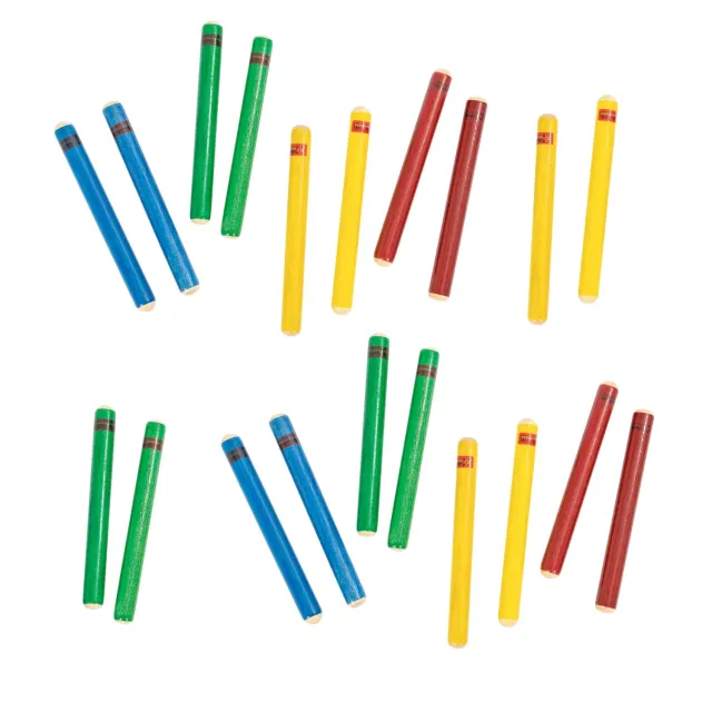 Percussion Plus claves hout gekleurd 10 paar met etui