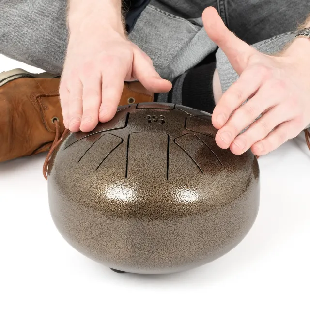Percussion Plus Honestly Made handpan drum metaal met tas