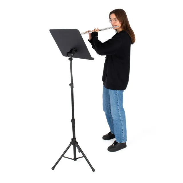 Musisca Orchestral muziekstandaard staal 165 cm inklapbaar
