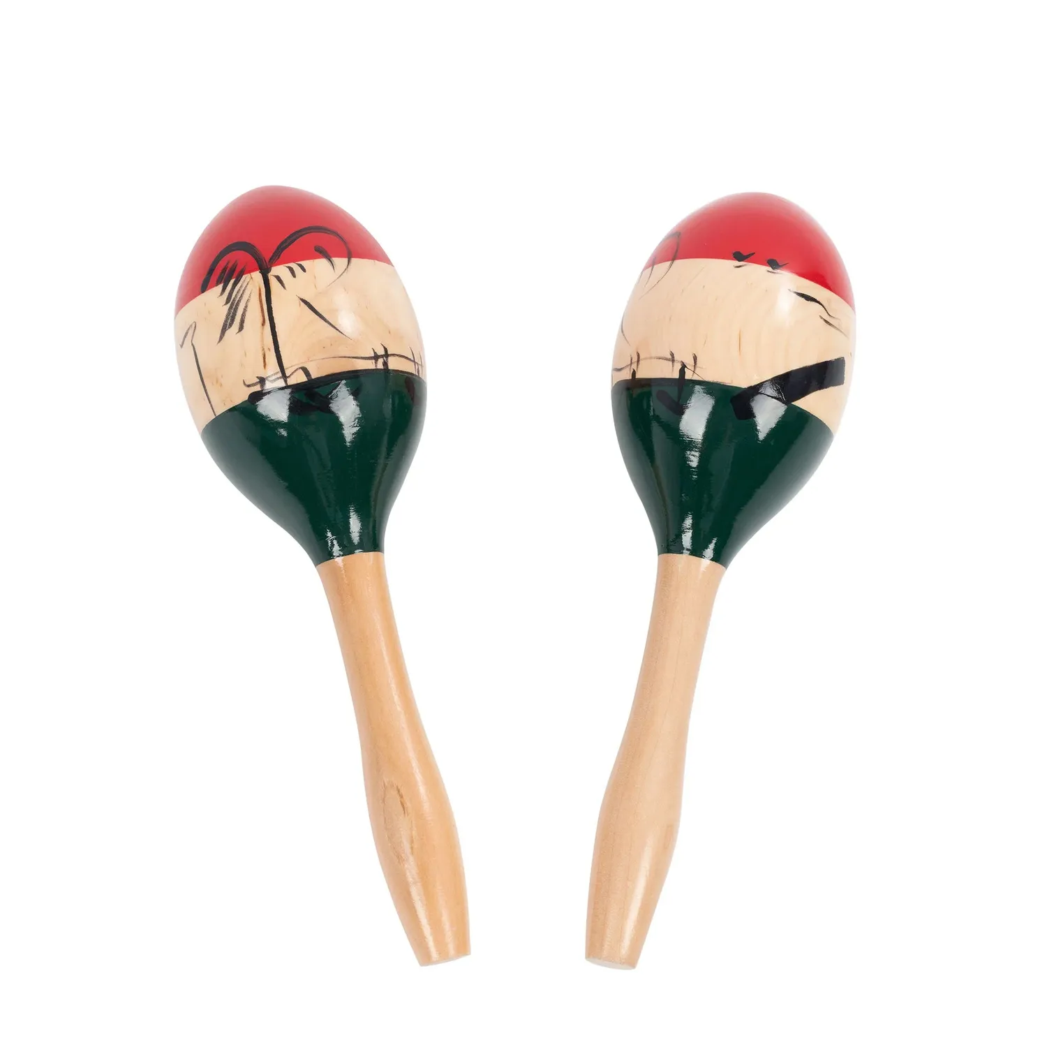 Percussion Plus maracas houten paar bloemen