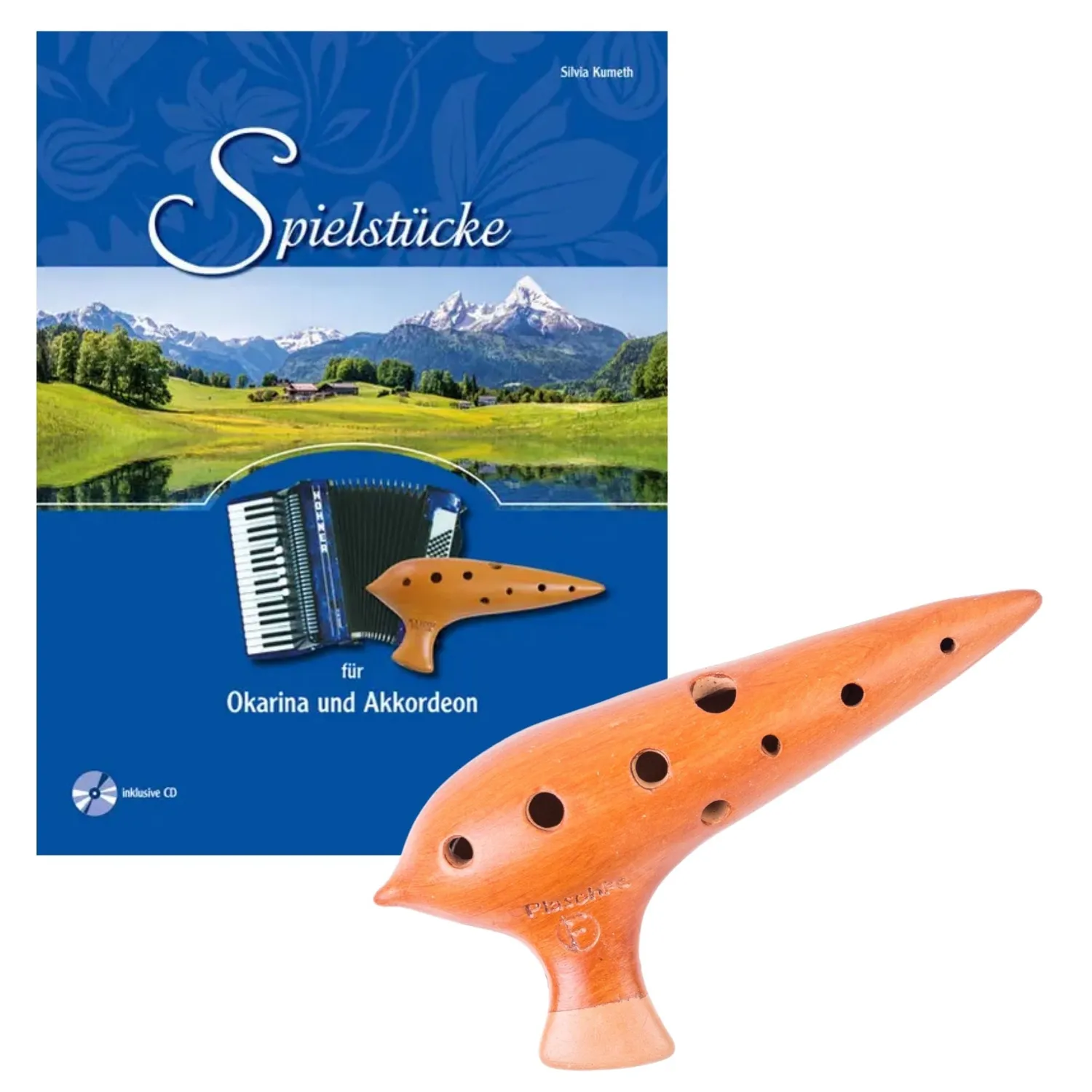Plaschke Ocarina Sopraan F ocarina set Steirische harmonica