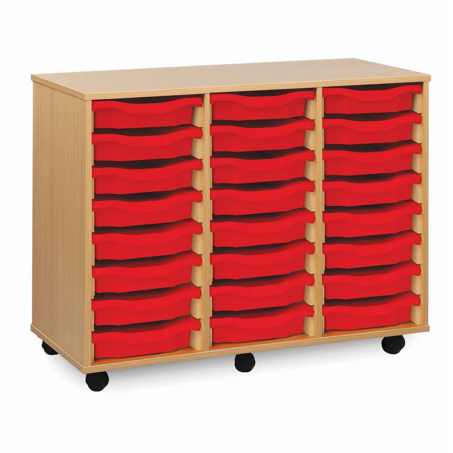 Monarch opbergkast 24 single trays blauw beuken 3x8