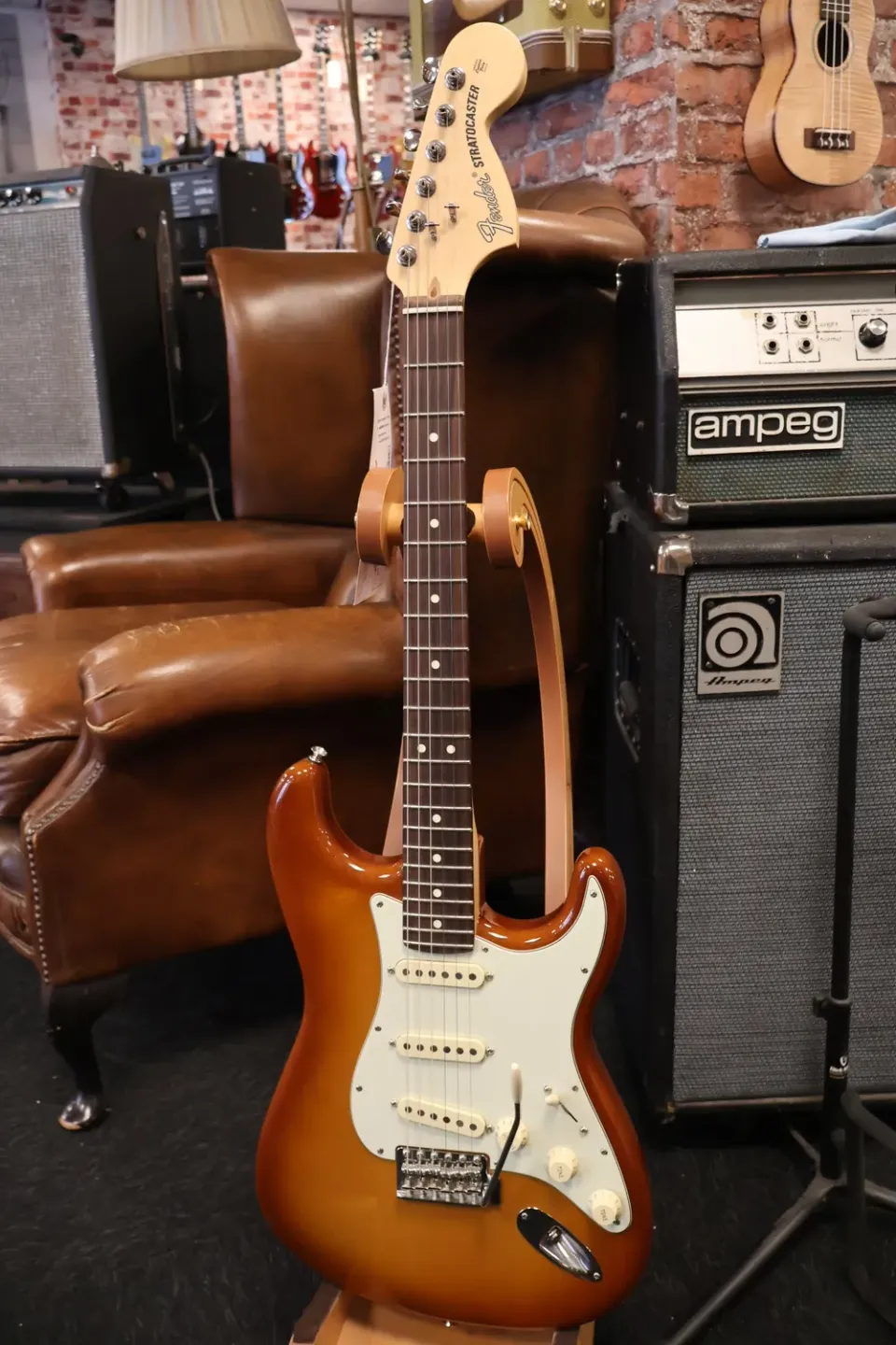 Fender American Performer Stratocaster elektrische gitaar Honey Burst